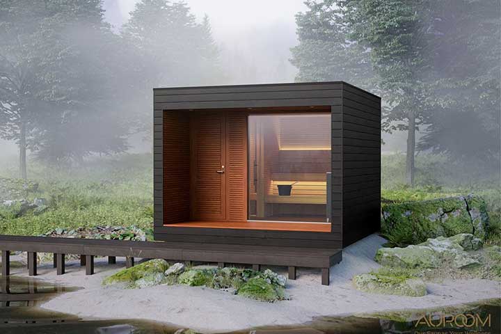 Massivholz Gartensauna Auroom Natura